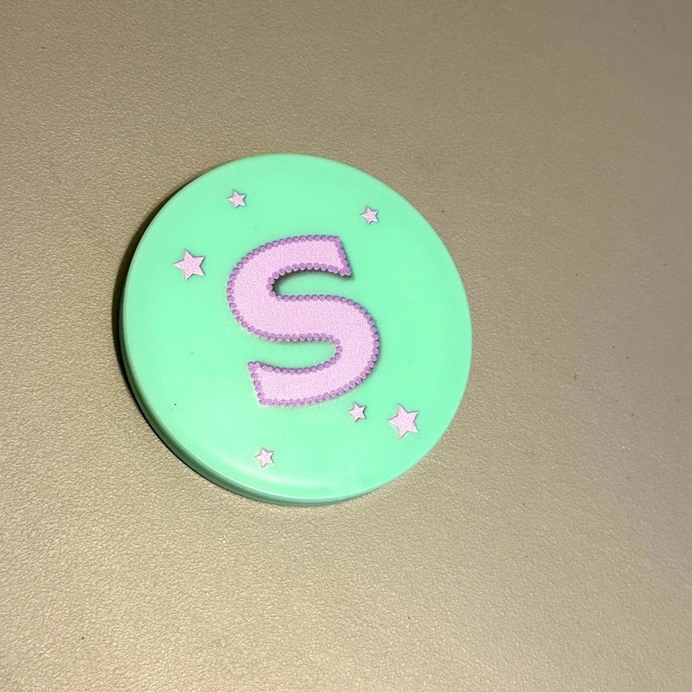 Walmart Green and Pink S Letter Round Compact Mirror